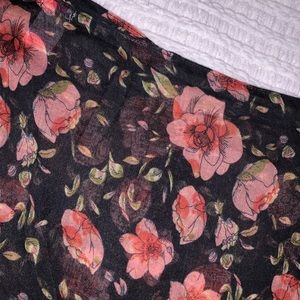 Candie’s Black, Pink + Green Patterned Scarf